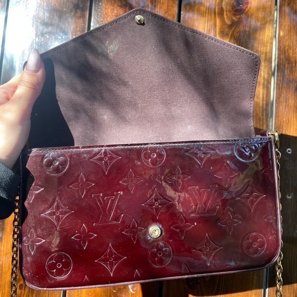 Louis Vuitton Félicie Pochette monogram vernis leather in amaranth - Picture 5 of 6